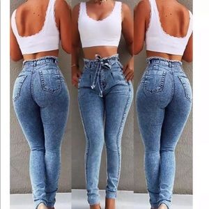 High waisted jeans